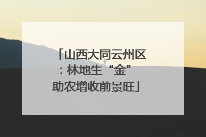 山西大同云州区：林地生“金” 助农增收前景旺