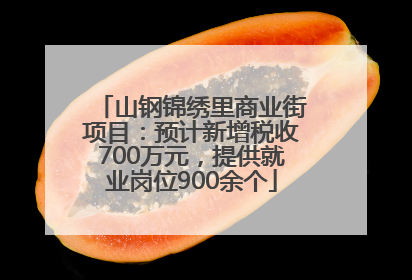 山钢锦绣里商业街项目：预计新增税收700万元，提供就业岗位900余个