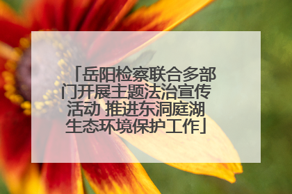 岳阳检察联合多部门开展主题法治宣传活动 推进东洞庭湖生态环境保护工作