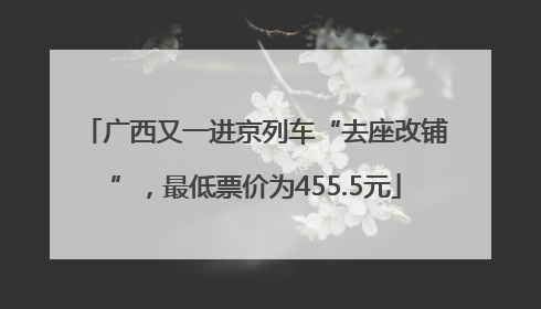 广西又一进京列车“去座改铺”，最低票价为455.5元