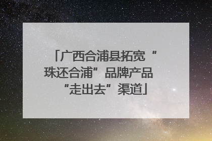 广西合浦县拓宽“珠还合浦”品牌产品“走出去”渠道