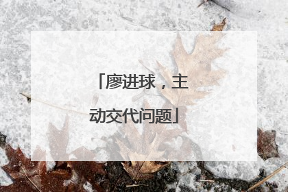 廖进球，主动交代问题