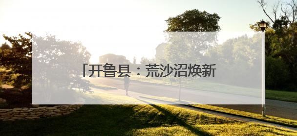 开鲁县：荒沙沼焕新颜 大地从此着绿衣