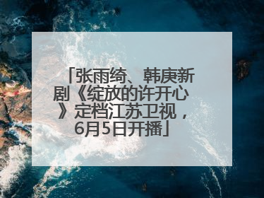 张雨绮、韩庚新剧《绽放的许开心》定档江苏卫视，6月5日开播