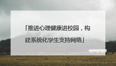 推进心理健康进校园，构建系统化学生支持网络