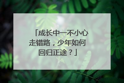 成长中一不小心走错路，少年如何回归正途？