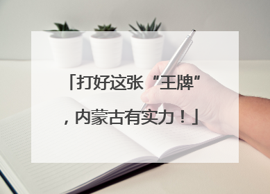 打好这张“王牌”，内蒙古有实力！