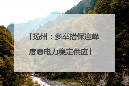 扬州：多举措保迎峰度夏电力稳定供应
