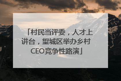 村民当评委，人才上讲台，望城区举办乡村CEO竞争性路演