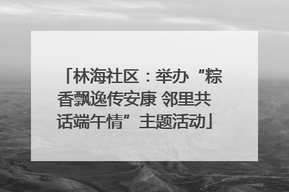 林海社区：举办“粽香飘逸传安康 邻里共话端午情”主题活动