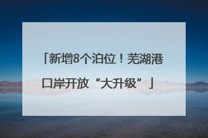 新增8个泊位！芜湖港口岸开放“大升级”