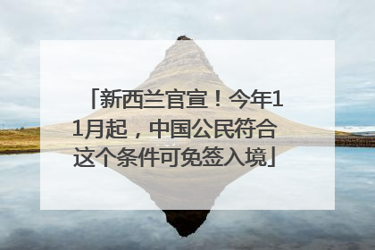新西兰官宣！今年11月起，中国公民符合这个条件可免签入境