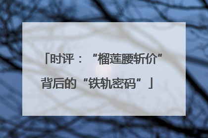 时评：“榴莲腰斩价”背后的“铁轨密码”