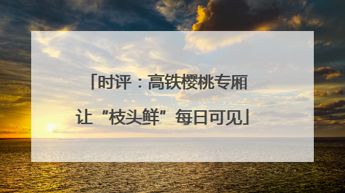 时评：高铁樱桃专厢 让“枝头鲜”每日可见