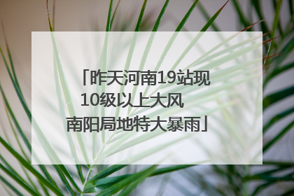 昨天河南19站现10级以上大风  南阳局地特大暴雨