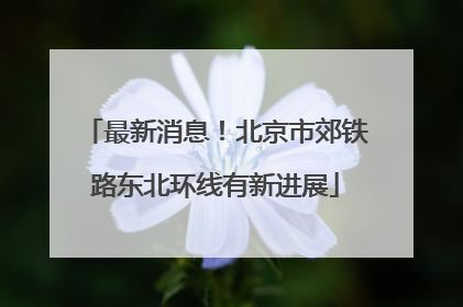 最新消息！北京市郊铁路东北环线有新进展