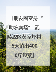 朋友圈变身“助农卖场” 武陵源区黄家坪村5天销出4000斤包菜