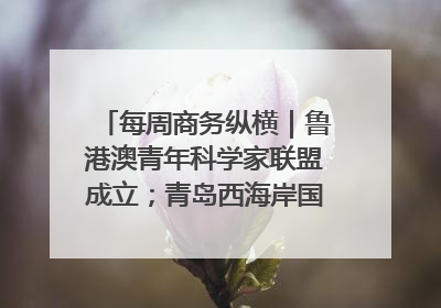 每周商务纵横｜鲁港澳青年科学家联盟成立；青岛西海岸国际能源自贸港启用