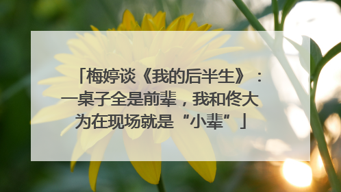 梅婷谈《我的后半生》：一桌子全是前辈，我和佟大为在现场就是“小辈”