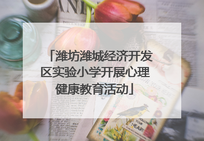 潍坊潍城经济开发区实验小学开展心理健康教育活动