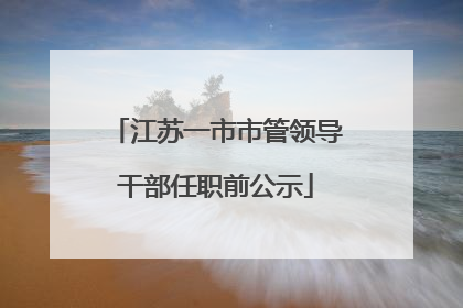 江苏一市市管领导干部任职前公示