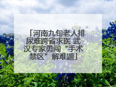 河南九旬老人排尿难跨省求医 武汉专家勇闯“手术禁区”解难题