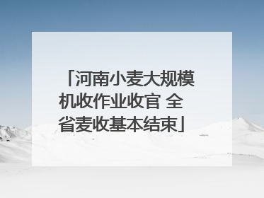 河南小麦大规模机收作业收官 全省麦收基本结束