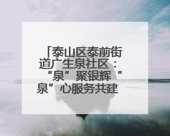 泰山区泰前街道广生泉社区：“泉”聚银辉“泉”心服务共建幸福文明和谐家园