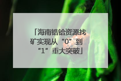 海南锆铪资源找矿实现从“0”到“1”重大突破