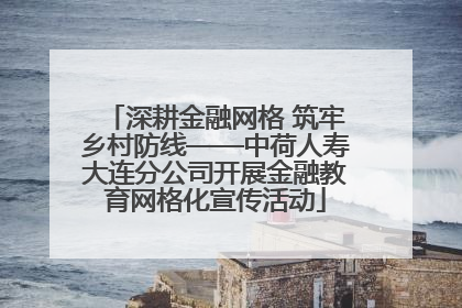 深耕金融网格 筑牢乡村防线——中荷人寿大连分公司开展金融教育网格化宣传活动