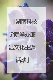 湖南科技学院举办廉洁文化主题活动