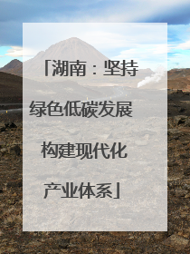 湖南：坚持绿色低碳发展 构建现代化产业体系