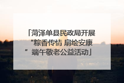 菏泽单县民政局开展“粽香传情 扇绘安康”端午敬老公益活动