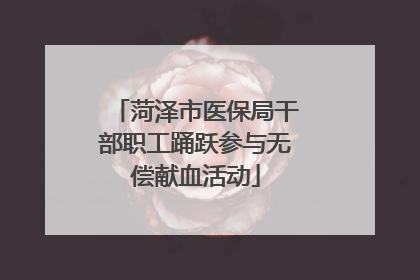 菏泽市医保局干部职工踊跃参与无偿献血活动