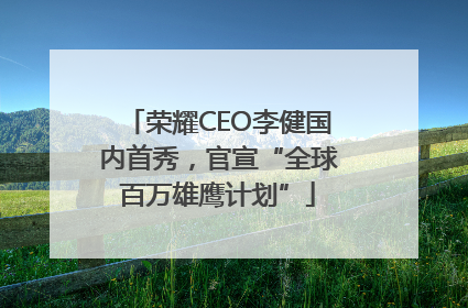 荣耀CEO李健国内首秀，官宣“全球百万雄鹰计划”