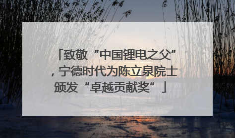致敬“中国锂电之父”，宁德时代为陈立泉院士颁发“卓越贡献奖”