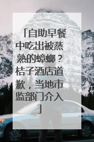 自助早餐中吃出被蒸熟的蟑螂？桔子酒店道歉，当地市监部门介入
