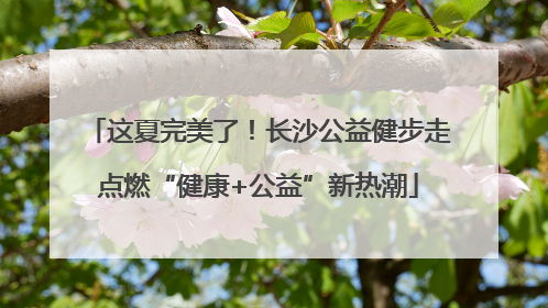 这夏完美了！长沙公益健步走点燃“健康+公益”新热潮