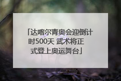 达喀尔青奥会迎倒计时500天 武术将正式登上奥运舞台
