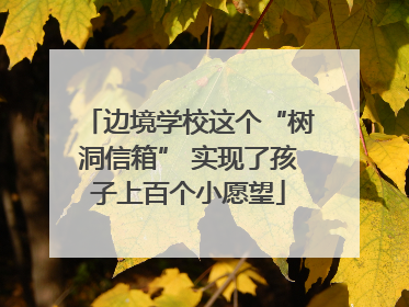 边境学校这个“树洞信箱” 实现了孩子上百个小愿望