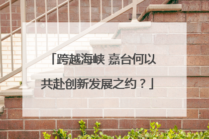 跨越海峡 嘉台何以共赴创新发展之约？