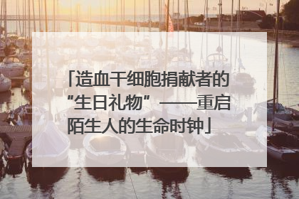 造血干细胞捐献者的“生日礼物”——重启陌生人的生命时钟