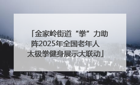 金家岭街道“拳”力助阵2025年全国老年人太极拳健身展示大联动