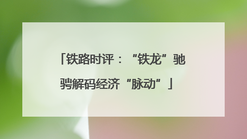 铁路时评：“铁龙”驰骋解码经济“脉动”