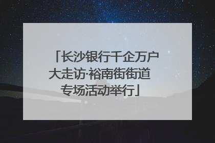 长沙银行千企万户大走访·裕南街街道专场活动举行
