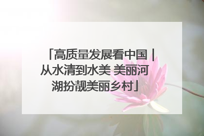高质量发展看中国｜从水清到水美 美丽河湖扮靓美丽乡村