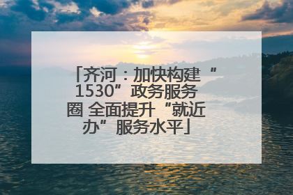 齐河：加快构建“1530”政务服务圈 全面提升“就近办”服务水平