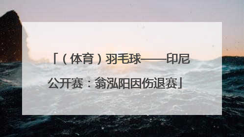 （体育）羽毛球——印尼公开赛：翁泓阳因伤退赛