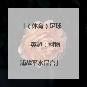 （体育）足球——英超：利物浦战平水晶宫