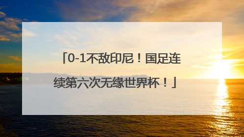 0-1不敌印尼！国足连续第六次无缘世界杯！